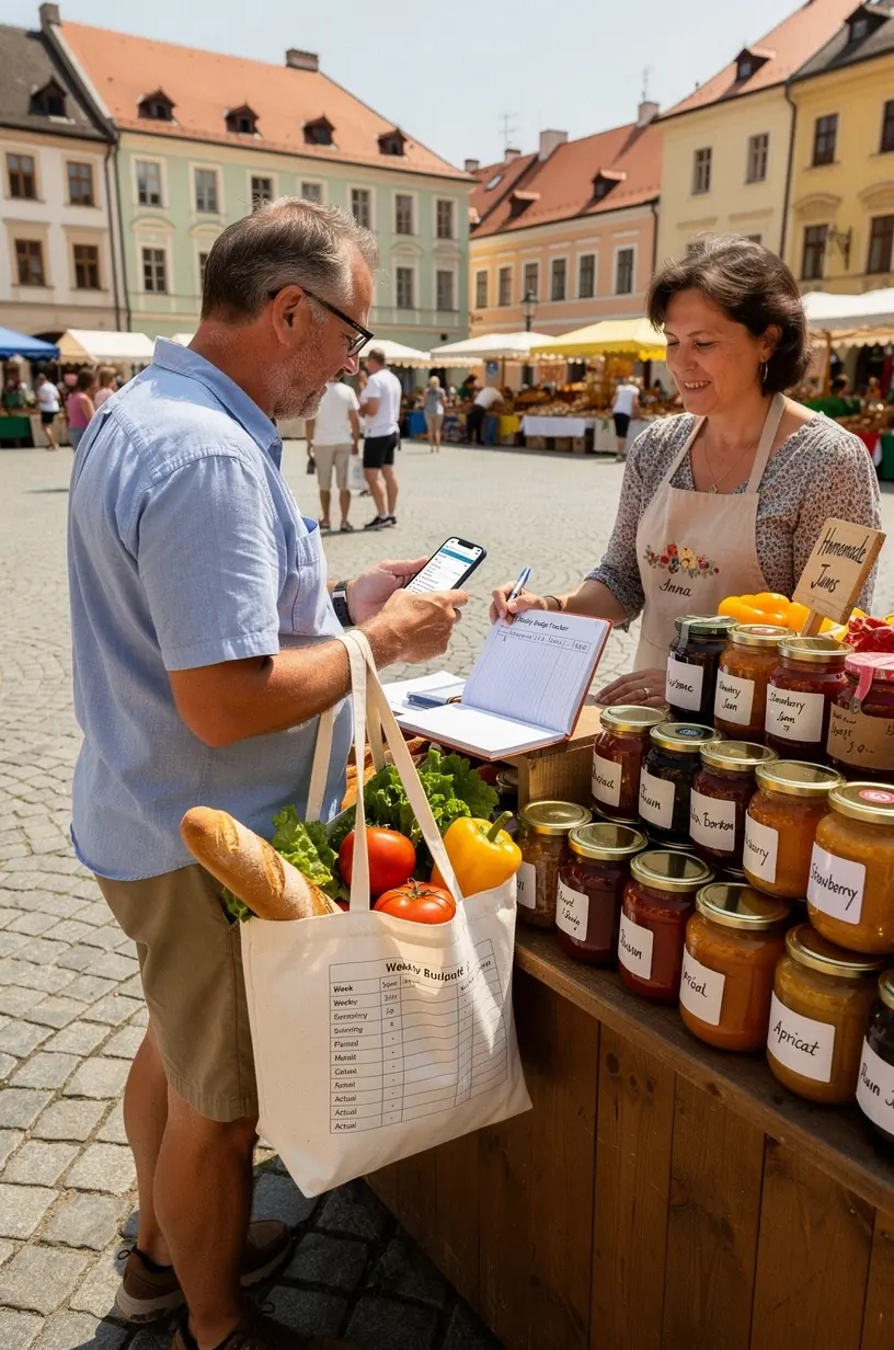 Osoba analyzující finanční grafy na notebooku v domácím prostředí.