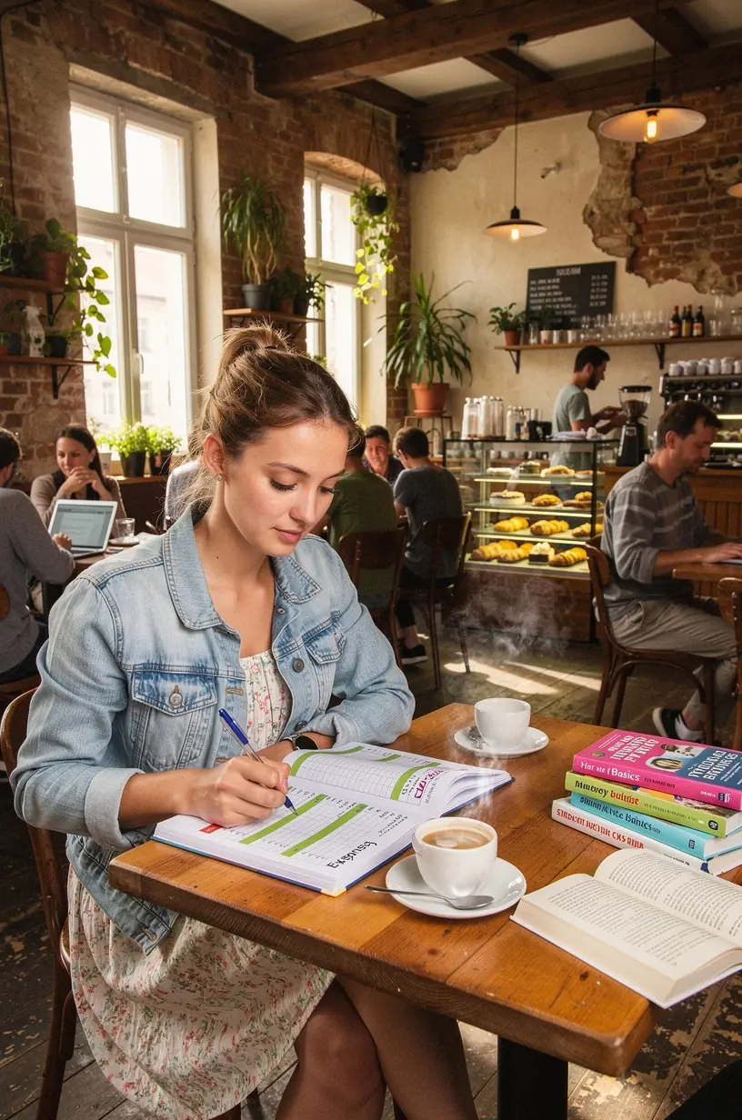 Denní sledování výdajů na papíře s přehlednými poznámkami a kalkulačkou.